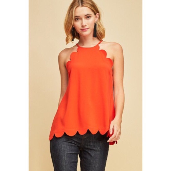 >>LAST<< Stacey Scalloped Tank - Black - Picture 4 of 4